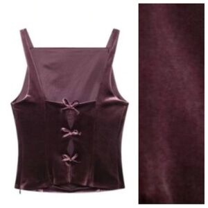 Zara Maroon Back Tie Top